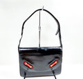 Vintage Gucci Sherry Line Black Leather Horsebit Shoulder Bag Made in Italy
