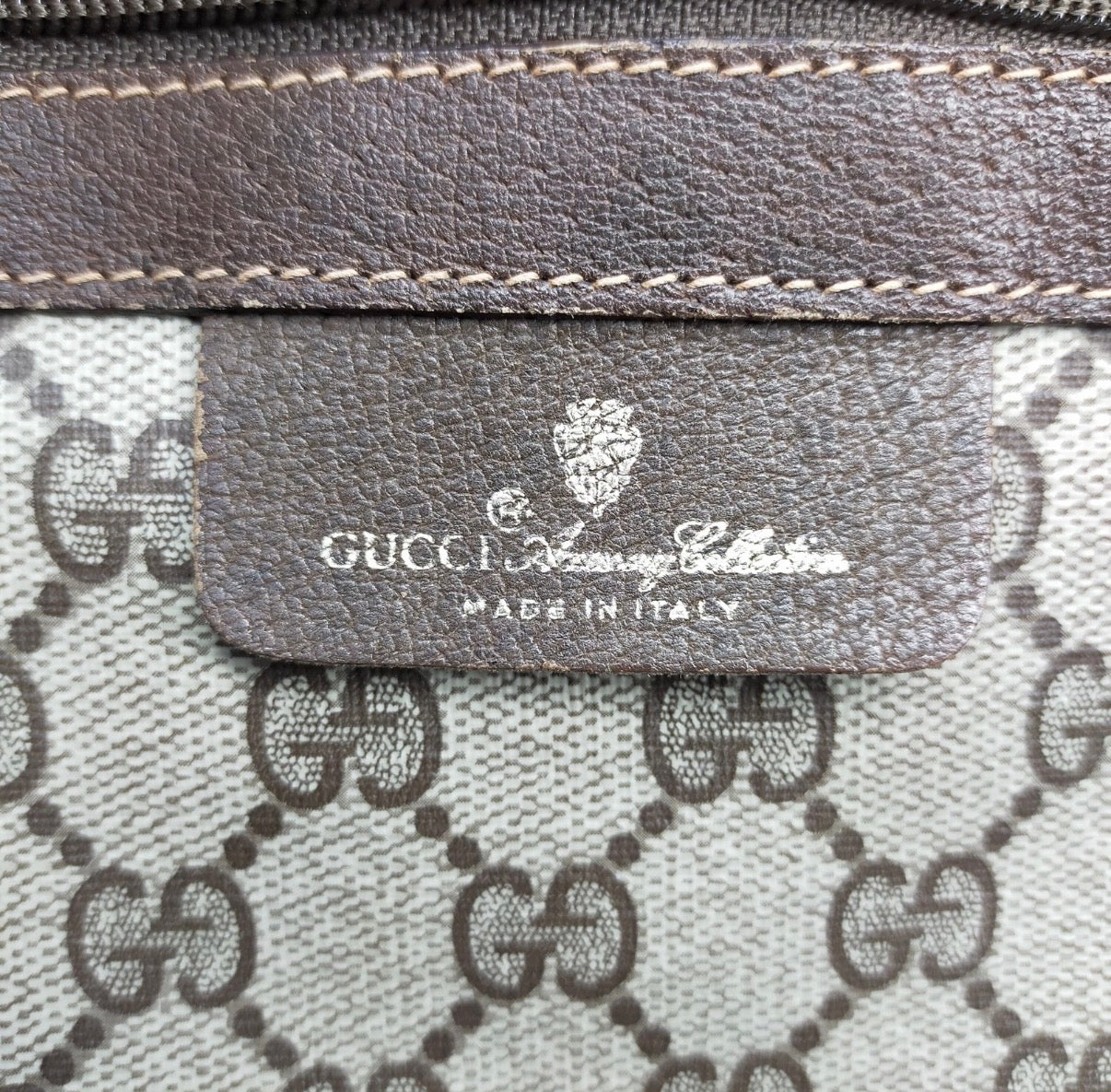Authentic Vintage Gucci GG Supreme Web Sherry Line Boston Travel Bag Beige Brown 1980s
