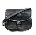 Authentic Vintage Gucci Black Pebbled Leather Saddle Crossbody Shoulder Bag 1970s–1980s