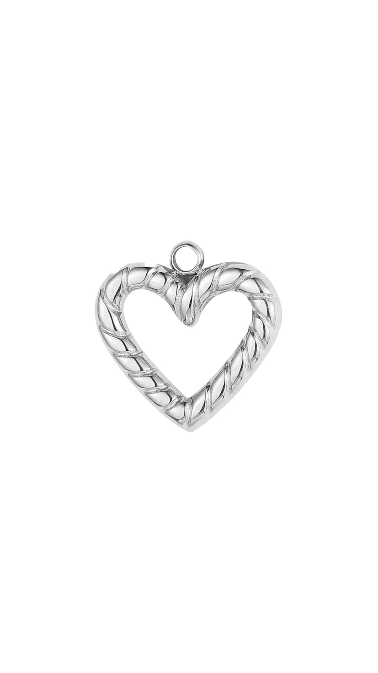 Silver Woven Heart Charm