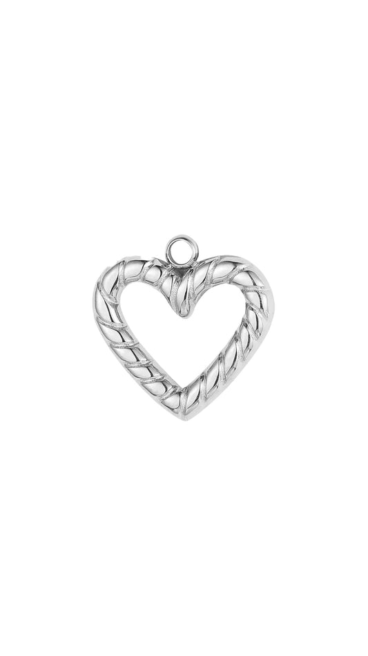 Silver Woven Heart Charm
