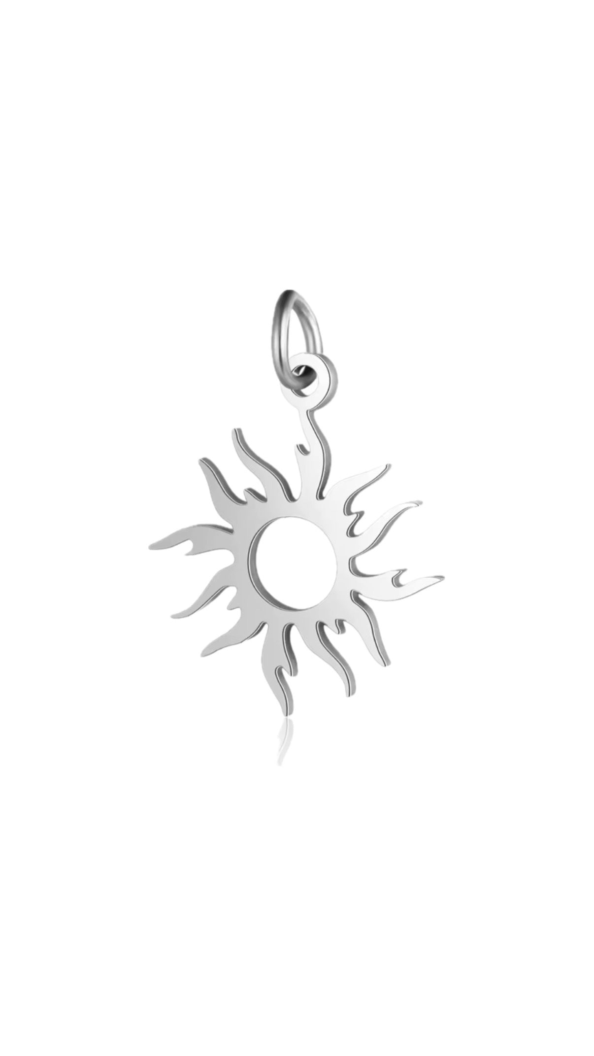 Silver Empty Sun Charm