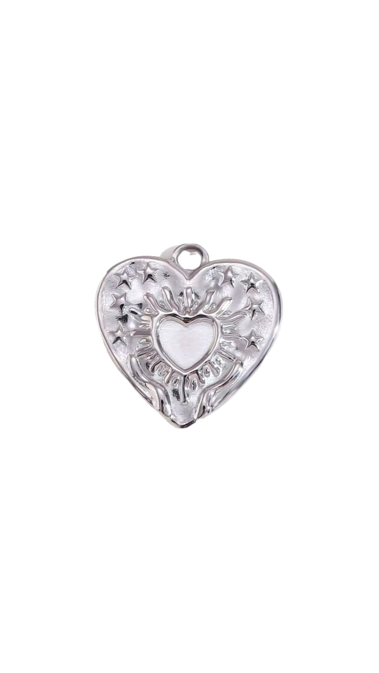 Fire Heart Charm Gold or Silver