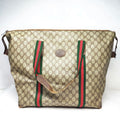 Authentic Vintage Gucci GG Supreme Web Sherry Line Boston Travel Bag Beige Brown 1980s