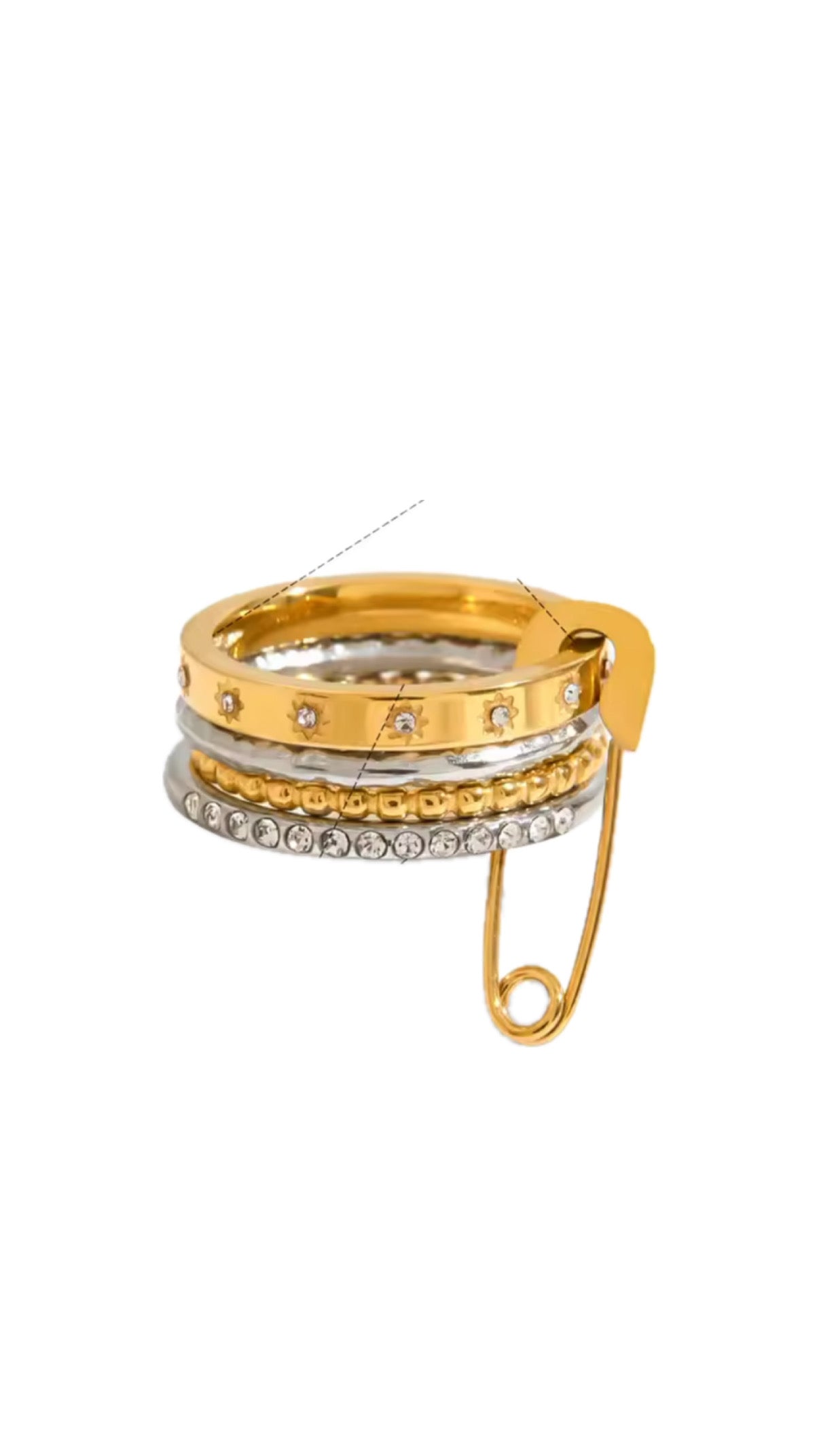 Stacked Paperclip Ring