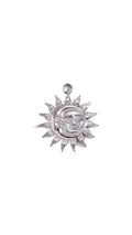 Silver Sun and Moon Charm