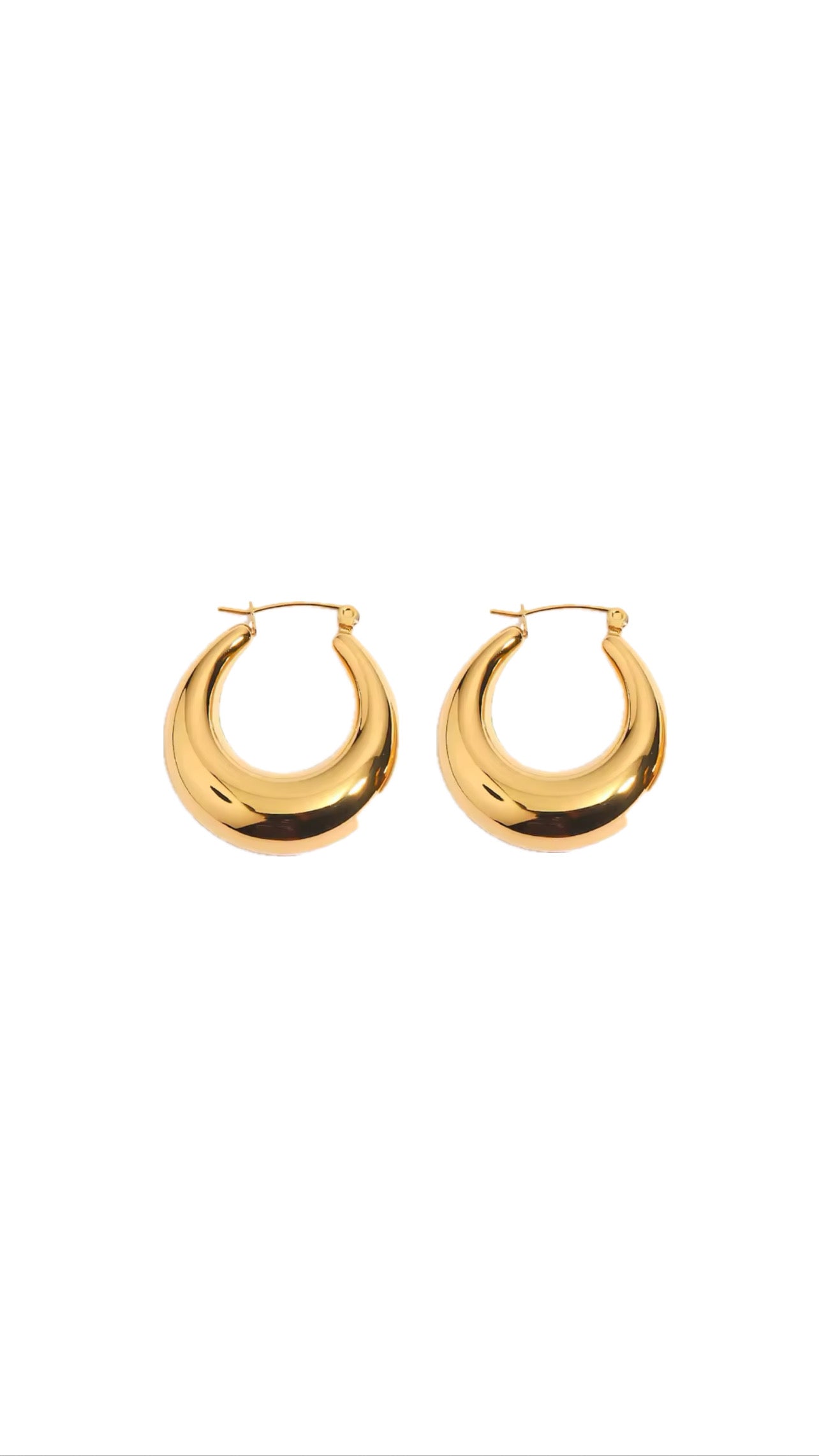 Gold U Earring