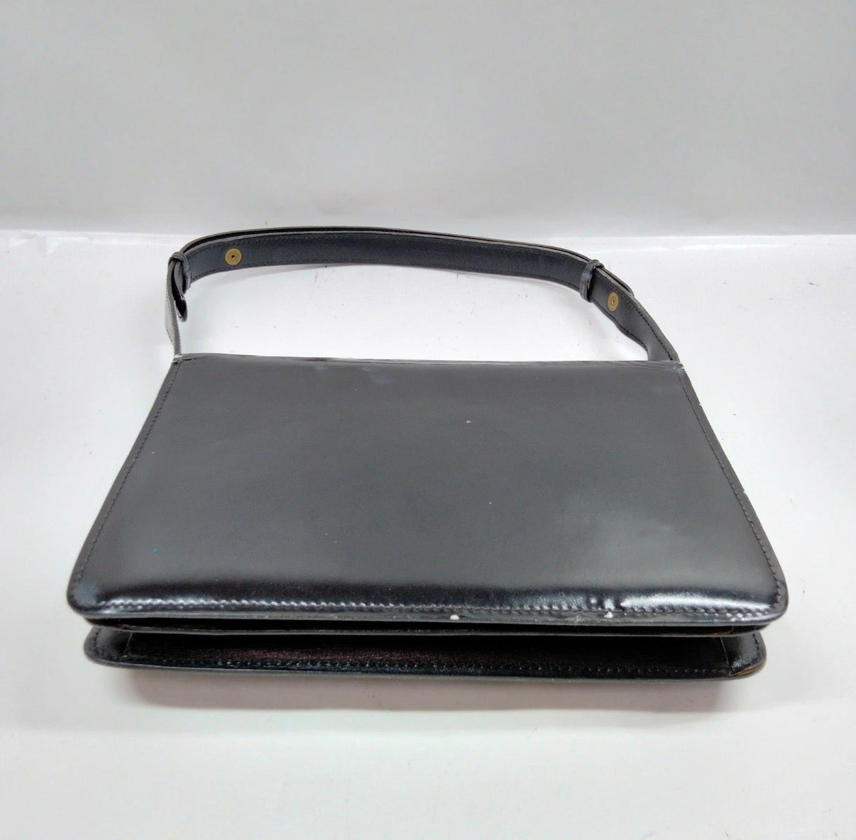 Vintage Gucci Sherry Line Black Leather Horsebit Shoulder Bag Made in Italy