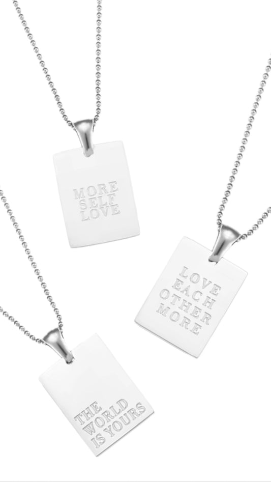 Silver Quote Necklace