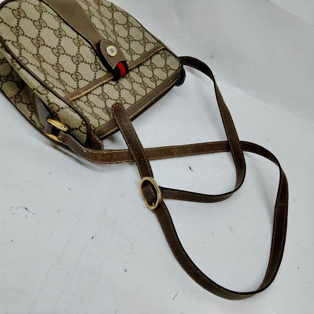 Authentic Vintage Gucci GG Supreme Sherry Line Accessory Collection Shoulder Bag 1980s