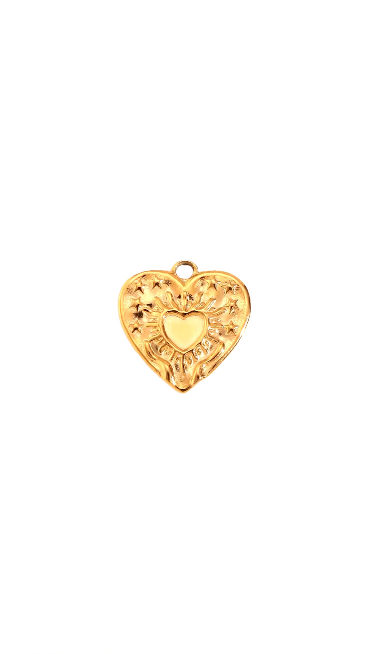 Fire Heart Charm Gold or Silver