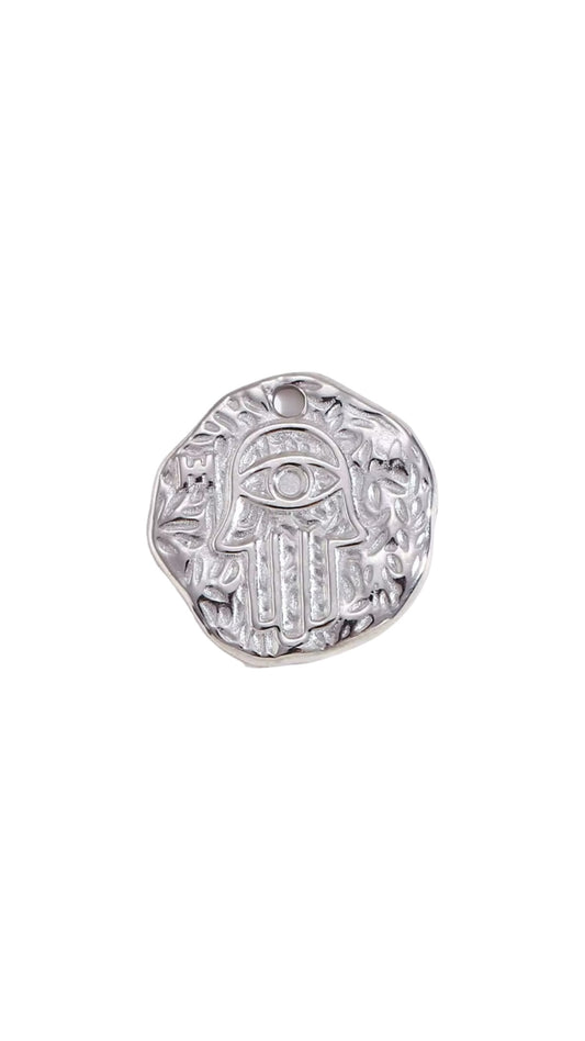 Silver Evil Eye Plate Charm