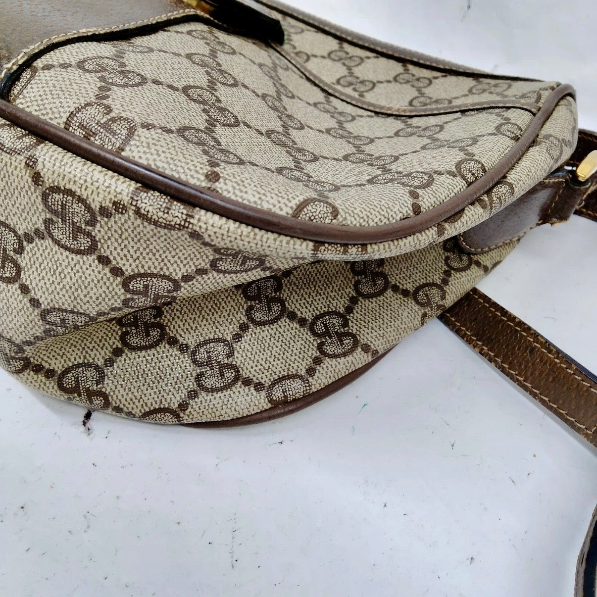 Authentic Vintage Gucci GG Supreme Sherry Line Accessory Collection Shoulder Bag 1980s