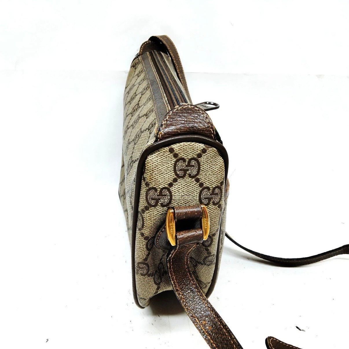 Authentic Vintage Gucci GG Supreme Sherry Line Accessory Collection Shoulder Bag 1980s