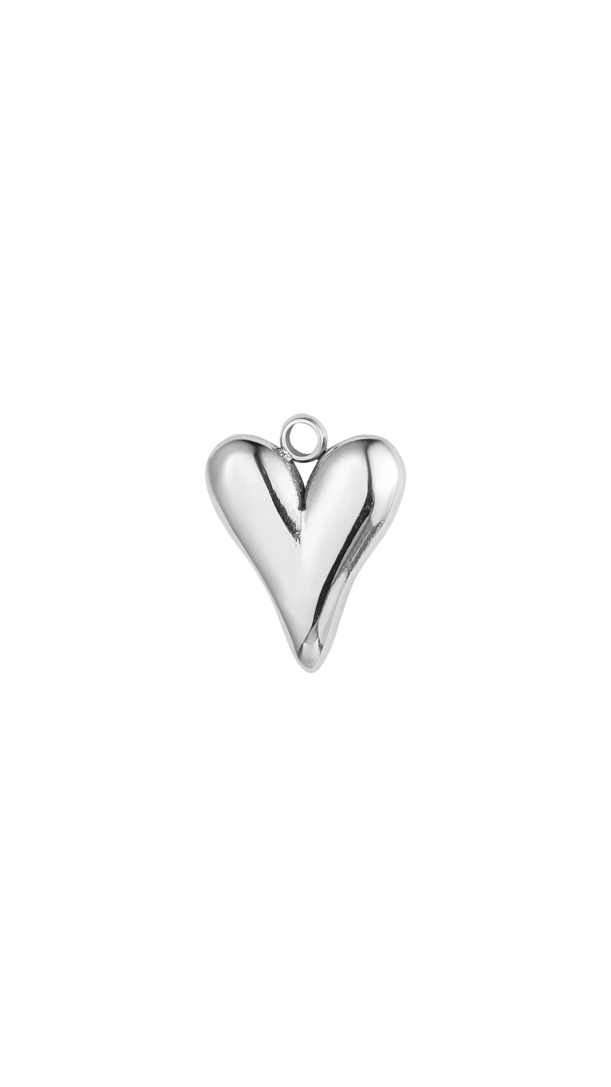 Silver Long Bubble Heart