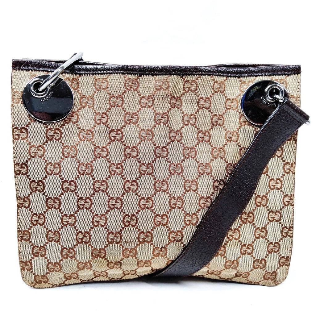 Authentic Vintage Gucci GG Canvas Shoulder Bag – Brown & Beige