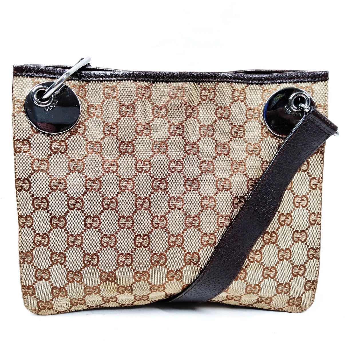 Authentic Vintage Gucci GG Canvas Shoulder Bag – Brown & Beige