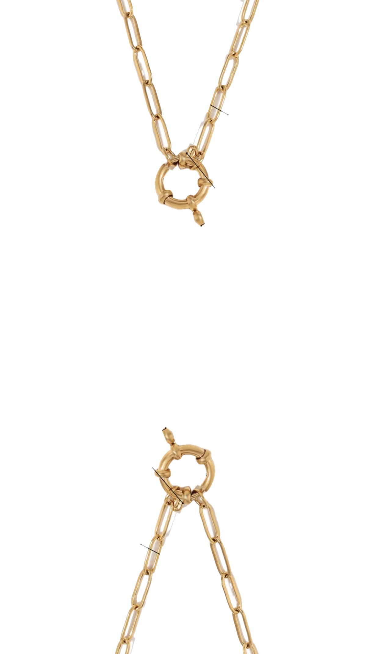 Clasp Paperclip Charm Necklace