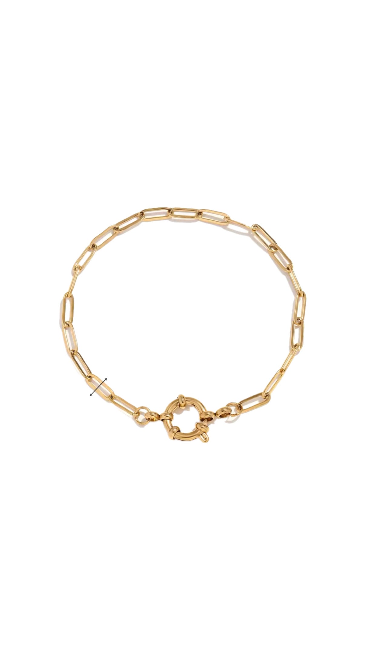 Clasp Paperclip Charm Bracelet Gold & Silver