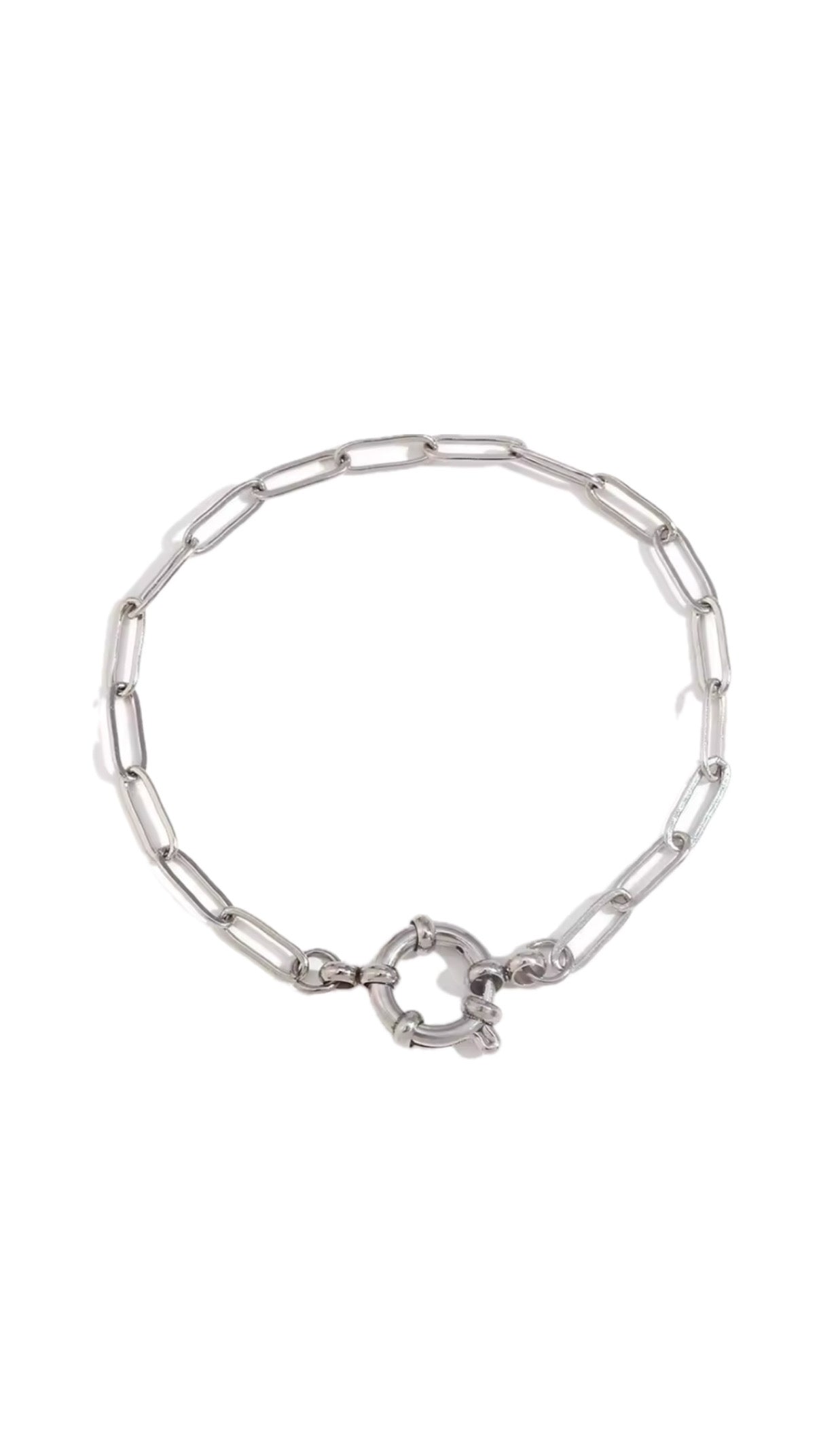 Clasp Paperclip Charm Bracelet Gold & Silver