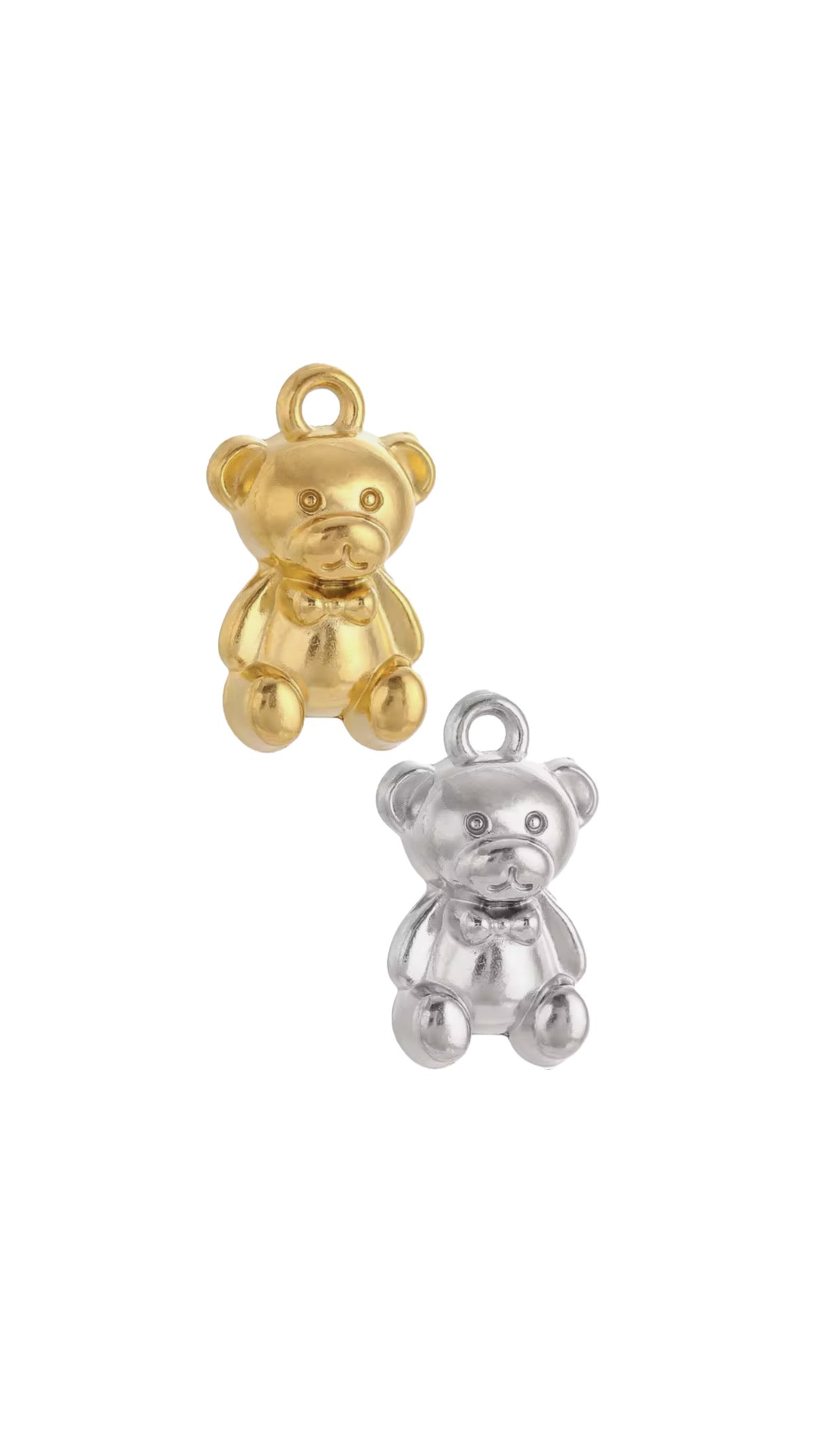 Gold & Silver Teddy Bear Charm